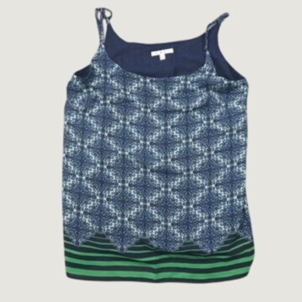 Cabi Camisole Women L Blue Green Medallion Striped Mixed Print Tank Top